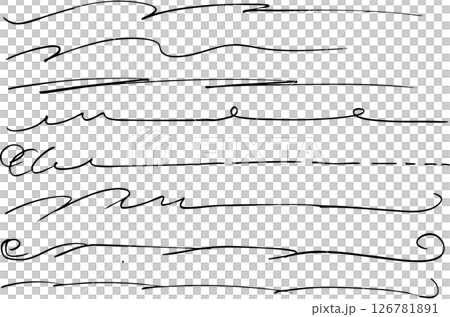 Simple hand-drawn lettering underline set vector Simple hand-drawn lettering underline set vector 126781891