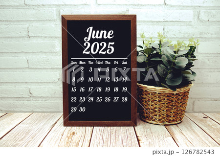 June 2025 annual monthly desk calendar for planning and management June 2025 annual monthly desk calendar for planning and management 126782543