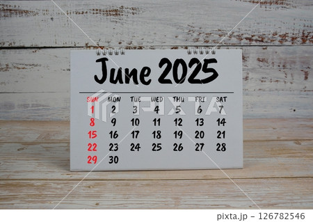 June 2025 annual monthly desk calendar for planning and management 126782546