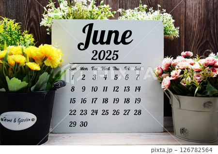 June 2025 annual monthly desk calendar for planning and management June 2025 annual monthly desk calendar for planning and management 126782564