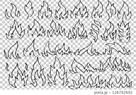 簡單的火焰線繪製插圖向量 126782692