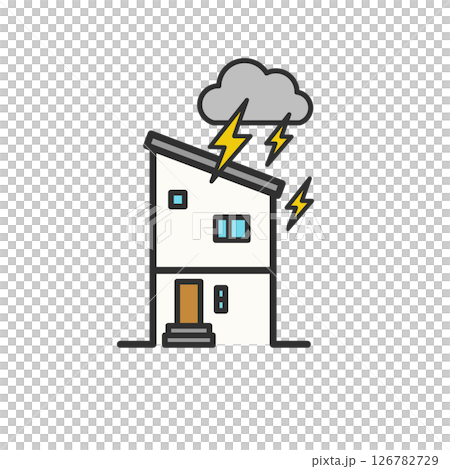 雷擊損壞房屋圖 126782729