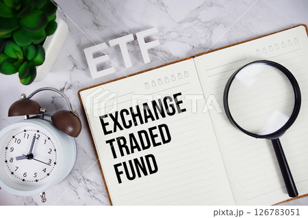 ETF - Exchange Traded Fund acronym on notepad, Business concept background 126783051