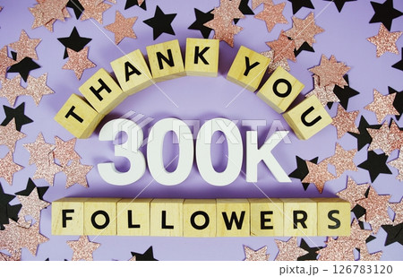 Thank You 300000, 300K Followers congratulation and celebration social media subscribers and followers 126783120