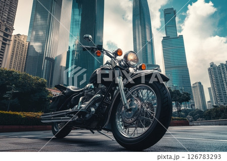 Motorcycle in the city 126783293