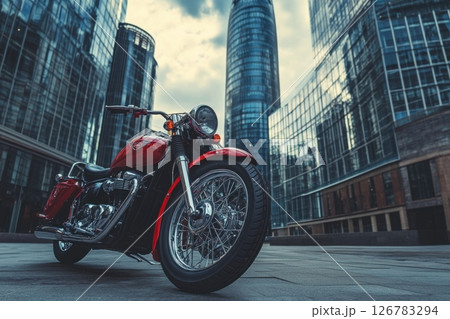 Motorcycle in the city 126783294