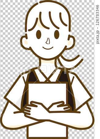 Woman in uniform (short sleeves, documents) Woman in uniform (short sleeves, documents) 126783346