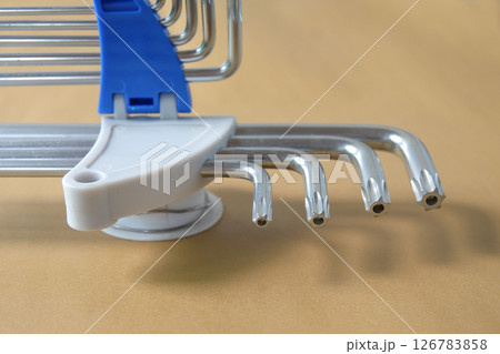 Hexagon L Torx wrench on background,Hardwares tool. Hexagon L Torx wrench on background,Hardwares tool. 126783858