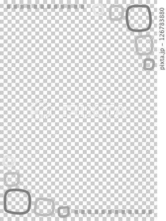 Monochrome hand drawn square random geometric pattern frame background 126783880