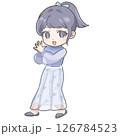 12-期待でワクワクしている日本人女性のSDイラスト 126784523