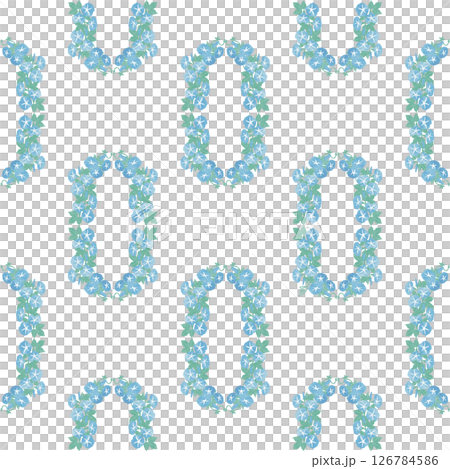 Blue morning glory crown pattern seamless 126784586