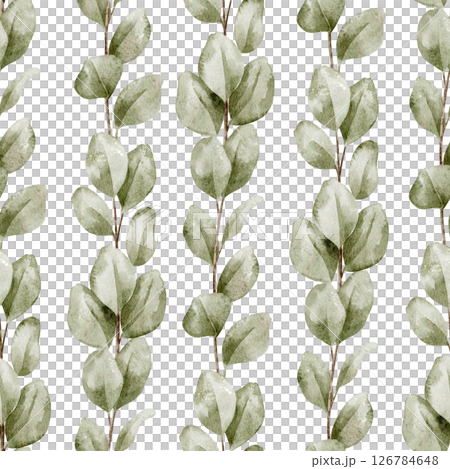 Seamless watercolor Pattern with Eucalyptus branches and soft green leaves. Illustration of botanical Background for textiles, nature designs and wallpapers. Backdrop for bed linen or wrapping paper. Seamless watercolor Pattern with Eucalyptus branches and soft green leaves. Illustration of botanical Background for textiles, nature designs and wallpapers. Backdrop for bed linen or wrapping paper. 126784648