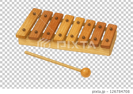 木琴水彩畫 — — 兒童保育與音樂教育的木製樂器材料 126784708