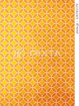 七宝模様の金箔で明るい和柄背景(背景素材) オレンジと金箔 七宝模様の金箔で明るい和柄背景(背景素材) オレンジと金箔 126785170