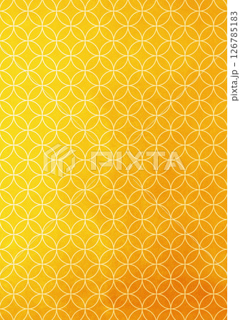 七宝模様の金箔で明るい和柄背景（背景素材）　金箔 126785183