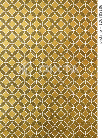 七宝模様の落ち着いた金箔の和柄背景(背景素材) 金箔 七宝模様の落ち着いた金箔の和柄背景(背景素材) 金箔 126785186