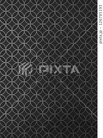 七宝模様の銀箔の和柄背景（背景素材）　グレー　箔 126785193