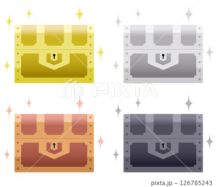 キラキラ輝く宝箱 金銀銅黒4カラーセット 126785243