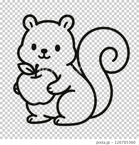 Squirrel with apple 126785360