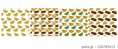 Lemon slices Orange Lime and Cinnamon stick Seamless Patterns Citrus fruits Background idea Bundle Lemon slices Orange Lime and Cinnamon stick Seamless Patterns Citrus fruits Background idea Bundle 126785413