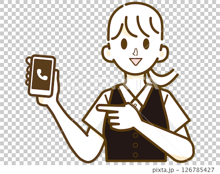 穿制服的女人(短袖,智慧型手機) 穿制服的女人(短袖,智慧型手機) 126785427