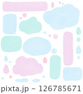 紫陽花色の水彩風フレーム素材セット 126785671