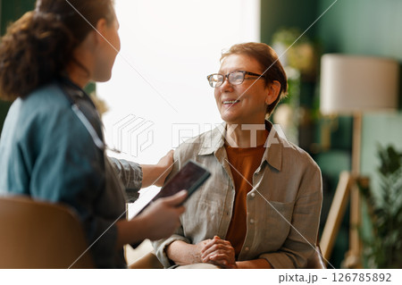 patient and a doctor talking patient and a doctor talking 126785892