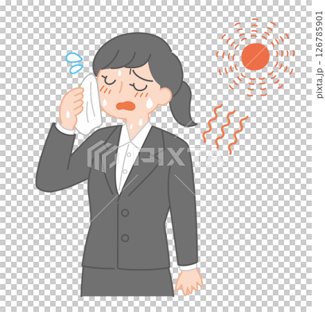 暑假揮汗如雨的求職學生 126785901