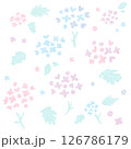 水彩風の紫陽花素材 126786179
