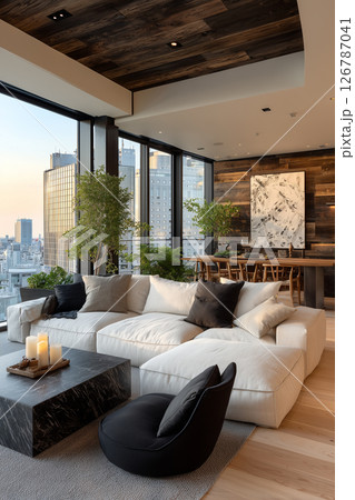 都市の夜景と共に過ごすくつろぎの時間を演出する大人のラグジュアリー空間 都市の夜景と共に過ごすくつろぎの時間を演出する大人のラグジュアリー空間 126787041