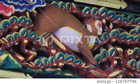 日光市 日光東照宮 神厩舎 猿の彫刻 日光市 日光東照宮 神厩舎 猿の彫刻 126787746