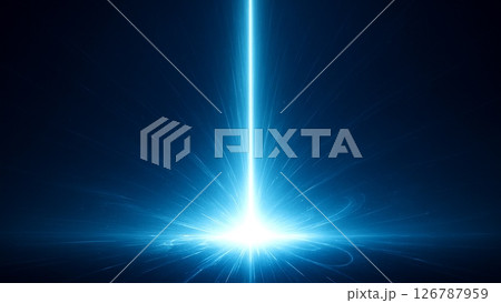 中心から上昇する革新の光柱 126787959