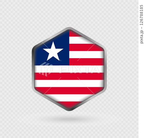 Liberia Flag Icon in Hexagon Shape. 126788185
