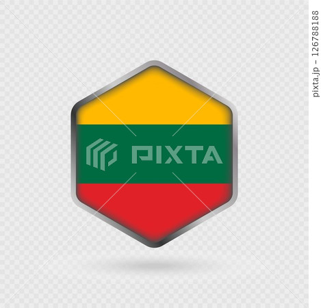Lithuania Flag Icon in Hexagon Shape. 126788188