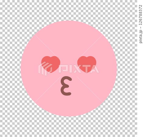 Cute kissing face emoji with heart-shaped eyes - Image material for fans, idol activities, love and romantic feelings Cute kissing face emoji with heart-shaped eyes - Image material for fans, idol activities, love and romantic feelings 126788372