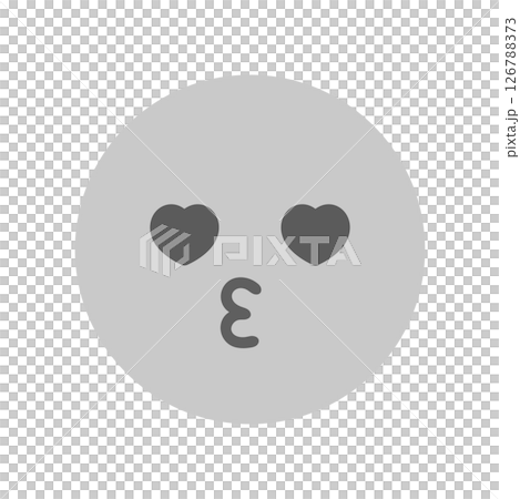 目がハートになっているキス顔のかわいい絵文字 - ファンや推し活、好き･恋愛感情のイメージ素材 126788373