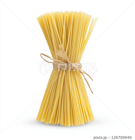 Realistic Isolated Spaghetti Bundle on White Background 126789040
