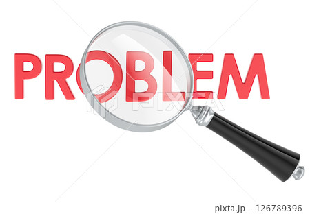 PROBLEM with Magnifying Glass. Analysis...のイラスト素材 [126789396] - PIXTA