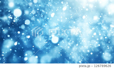 Blue Winter Background With Sparkling Snowflakes 126789626