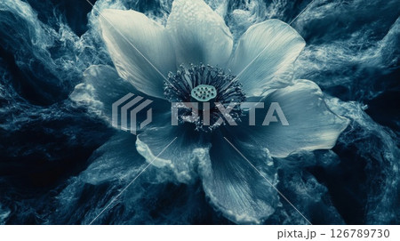 Blue Flower Macro Photography Dark Background Blue Flower Macro Photography Dark Background 126789730