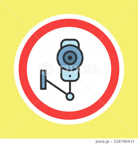 Video surveillance label, CCTV camera sticker 126790415