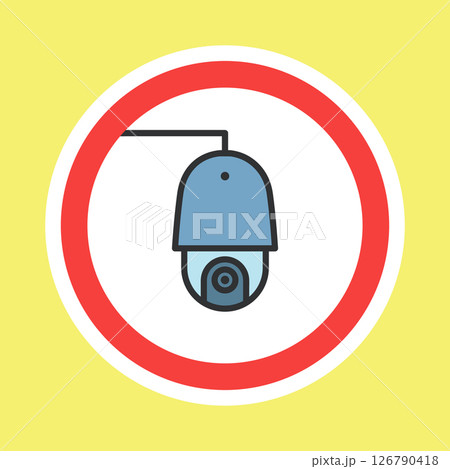 Video surveillance label, CCTV camera sticker Video surveillance label, CCTV camera sticker 126790418