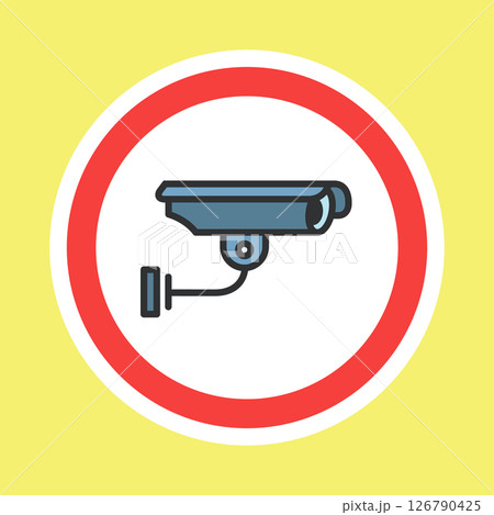 Video surveillance label, CCTV camera sticker 126790425