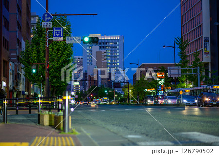福岡市中央区大濠公園北側方面の景色 西公園入口の信号 天神方面 夜 福岡市中央区大濠公園北側方面の景色 西公園入口の信号 天神方面 夜 126790502