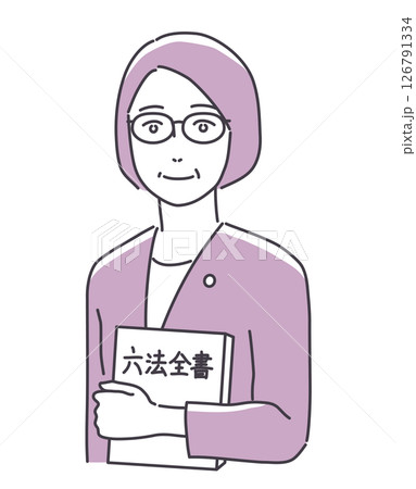 六法全書を持つ年配女性 六法全書を持つ年配女性 126791334