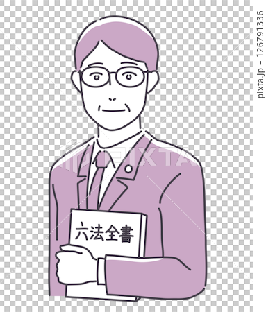 六法全書を持つ年配男性 六法全書を持つ年配男性 126791336