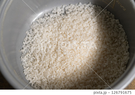 炊飯器に入った日本の米 (写真素材) 炊飯器に入った日本の米 (写真素材) 126791675