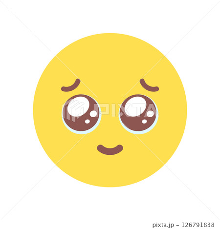 うるうるした涙目で微笑んでいるかわいい顔の絵文字 - お願い・甘える、好き・尊い・嬉しい感情の素材 うるうるした涙目で微笑んでいるかわいい顔の絵文字 - お願い・甘える、好き・尊い・嬉しい感情の素材 126791838