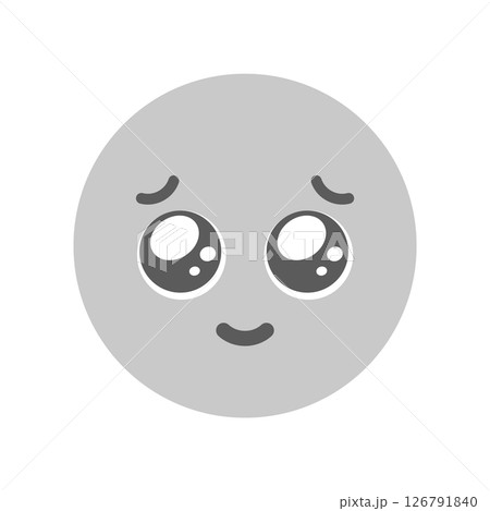 うるうるした涙目で微笑んでいるかわいい顔の絵文字 - お願い･甘える、好き･尊い･嬉しい感情の素材 126791840