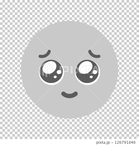 うるうるした涙目で微笑んでいるかわいい顔の絵文字 - お願い･甘える、好き･尊い･嬉しい感情の素材 126791840